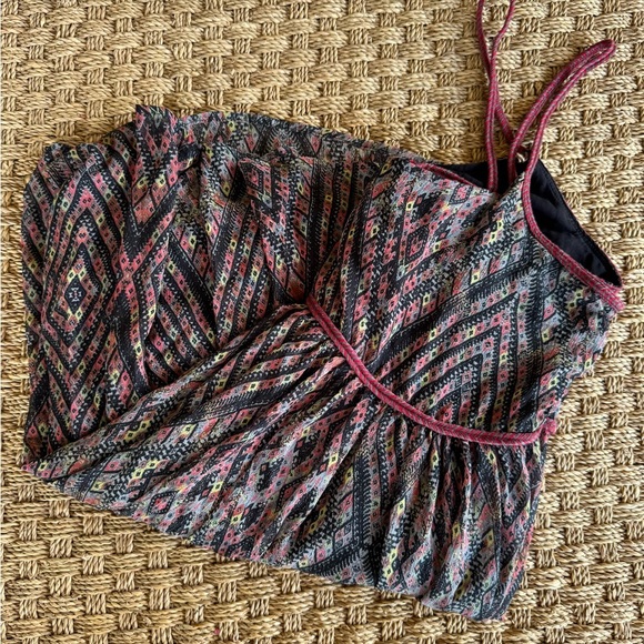 Free People Periscopes In The Sky Diamond Print Multicolor Babydoll Mini Dress M - Picture 10 of 10